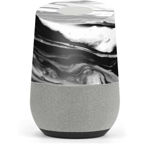 Black and White Marble Ink Google Home Skin